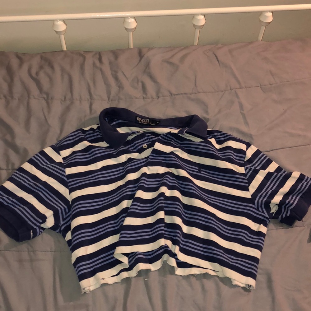 Cropped polo shirt